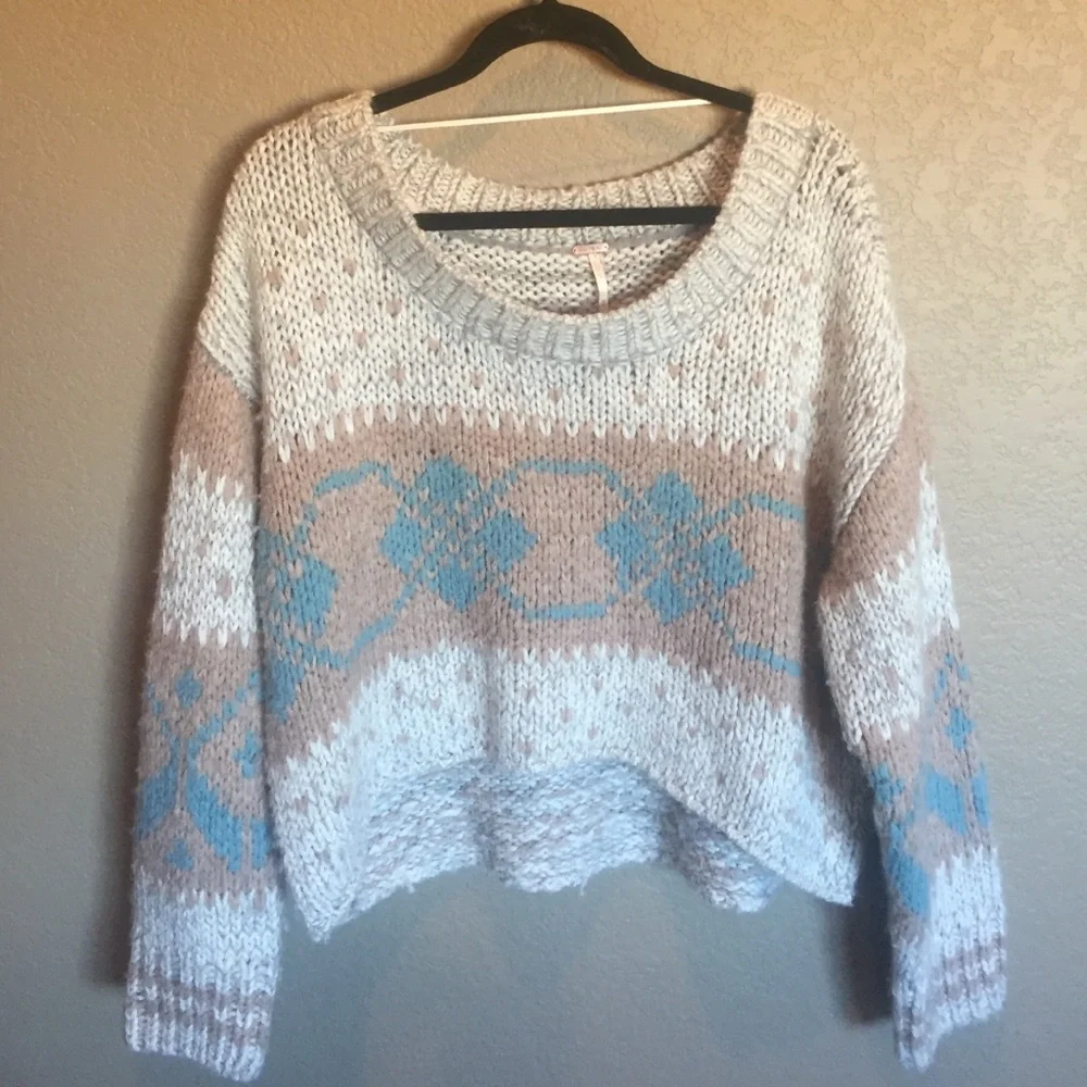 Free People Multicolor Crew Neck Sweater - Picture 1 of 4